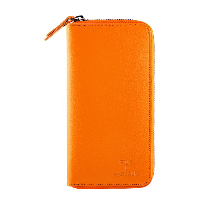 Zoozie Bags Cartera Mujer Naranja Piel Auténtica Elegante Sofisticada Lujo Funcional 19.5x10x2cm